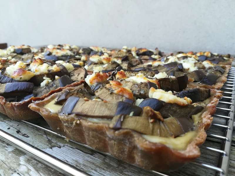 Tarte aubergine feta thym